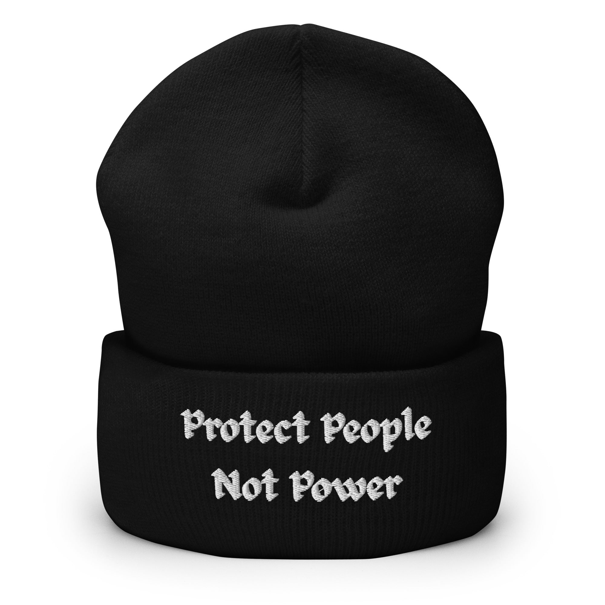 Protect People Not Power Cuffed Beanie
