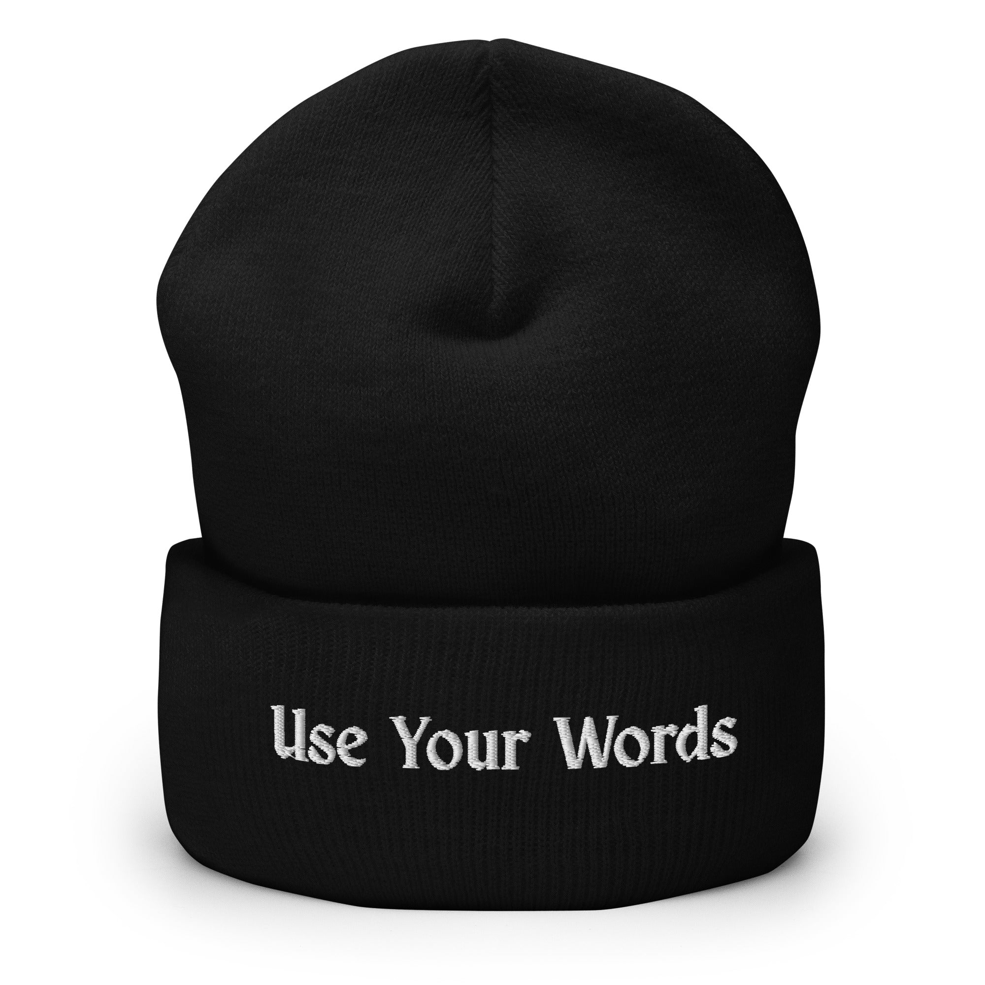 Use Your Words Cuffed Beanie