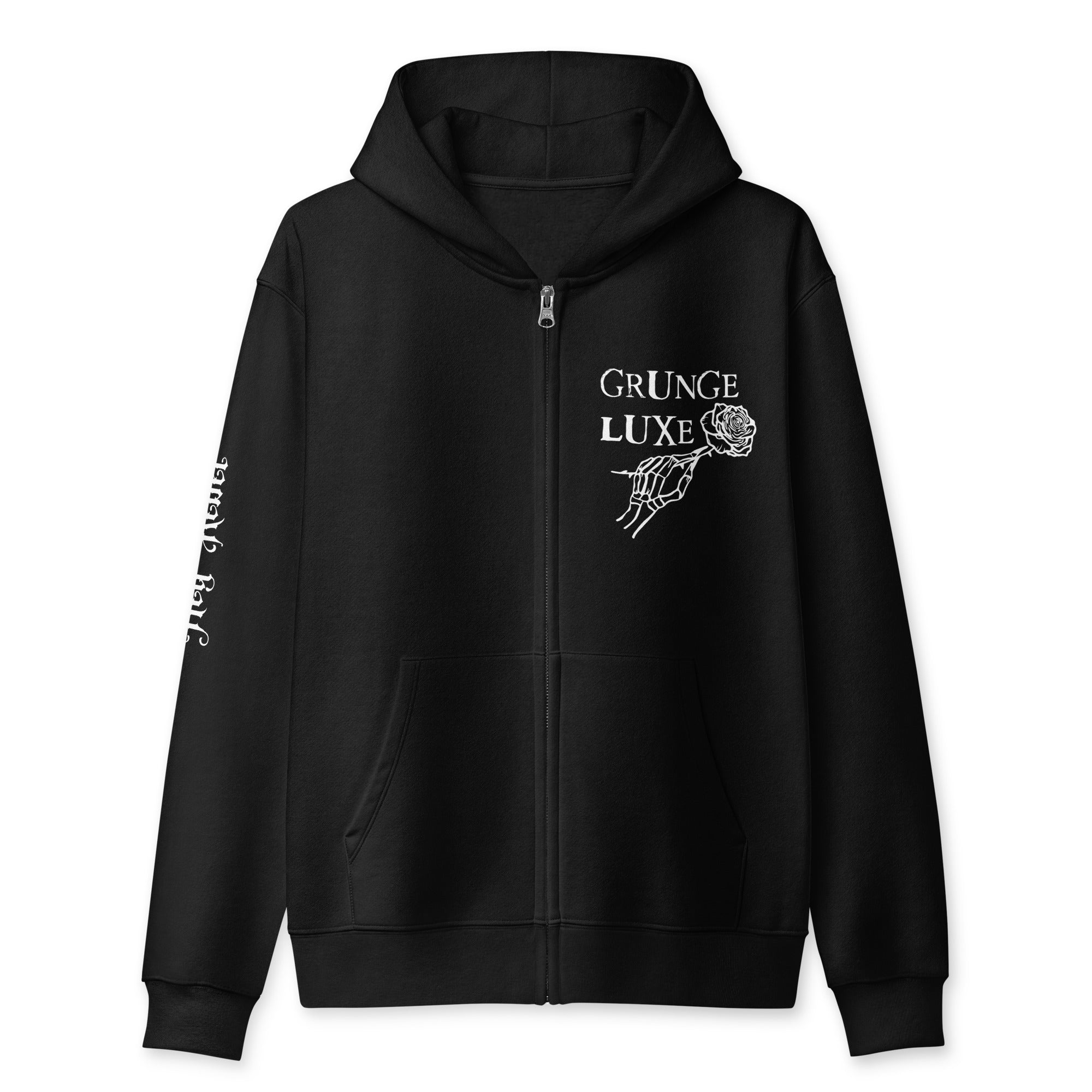 Grunge Luxe Logo Full Zip Hoodie