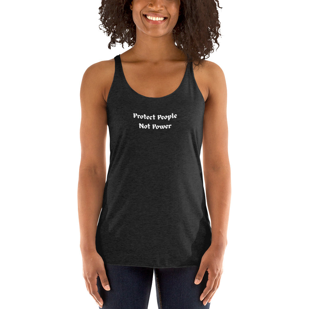 Protect People Not Power Racerback Tank